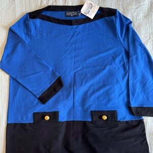 Duffield Lane Blue and Black Long Sleeve Tee